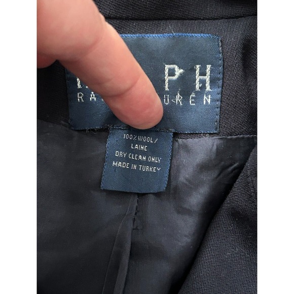 Ralph Lauren Blue Label Women's Blue Long Sleeve Classic 100% Wool Coat Size 8 - Picture 9 of 12